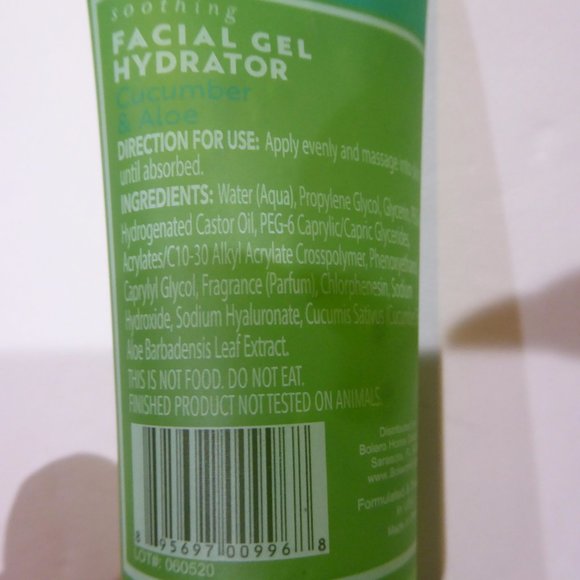 BOLERO SOOTHING FACIAL GEL HYDRATOR, CUCUMBER+ALOE - Picture 3 of 4